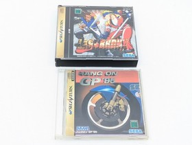 Sega Saturn HST-3210 Gray Console Complete Set + 2 Games Tested Japan NTSC-J