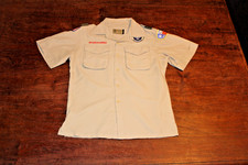 Boy Scouts of America BSA Youth Shirt Tan Large Vented Poly Microfiber Soft