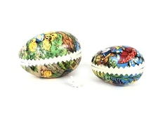 Vintage Paper Mache German Democratic Republic Nesting Container Eggs w Bunny