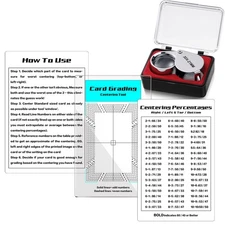 4 Pcs Card Grading Centering Tool Set with 30X Magnifying Graded Submissions ...