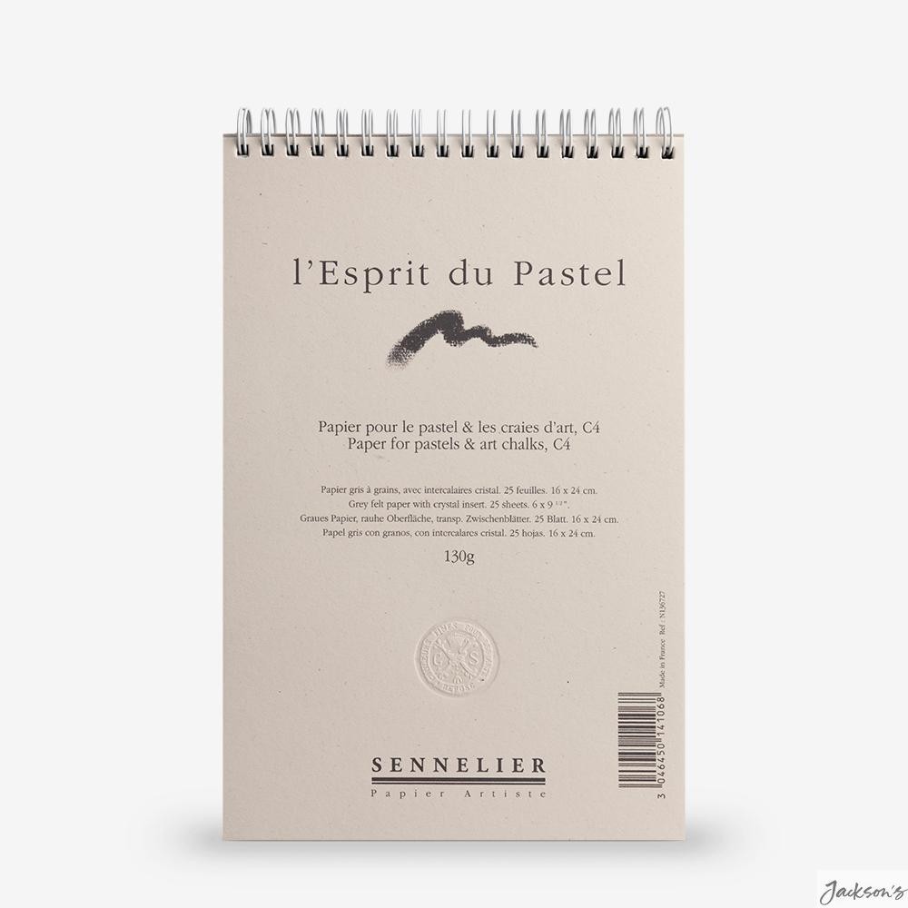 Sennelier Soft Pastel Paper Pad Grey Grained Felt 130gsm 24x16cm 25 Sheets
