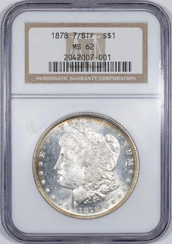 1878 7/8TF Strong Morgan Silver Dollar NGC MS62 Uncirculated BU
