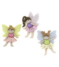 Dress It Up Flower Fairies 3 Buttons - 3D Gli...