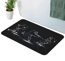 Ice Hockey Bathroom Mat Quick Dry Non-Slip Rubber Backing Bath Mats Bathroom ...