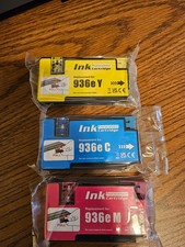 936e Ink Cartridge Replacements - Cyan Magenta Yellow for HP - Sealed