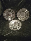 Set Of 3 VTG Anchor Hocking Banded Rings Clear 8.25" Salad/Luncheon Plates