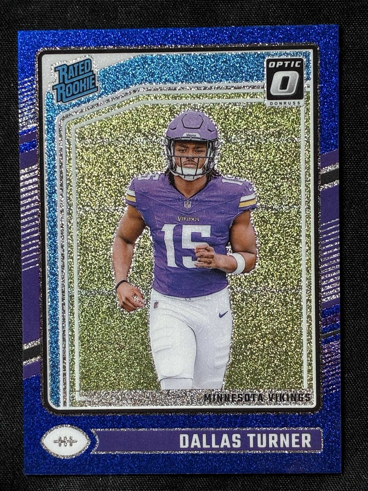 2024 Panini Donruss Optic Rated Rookie Dallas Turner #224 Blue Glitter Prizm