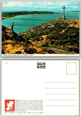 VINTAGE John Hinde Postcard Killiney Bay Bray Head Wicklow Ireland Scenic Cross