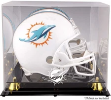 Dolphins Golden Classic Helmet Display Case & Mirror Back