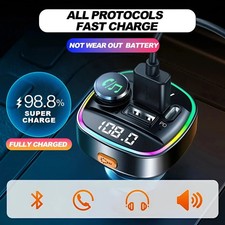 Bluetooth FM Transmitter Car Adapter Hands Free Radio USB Charger AUX Audio