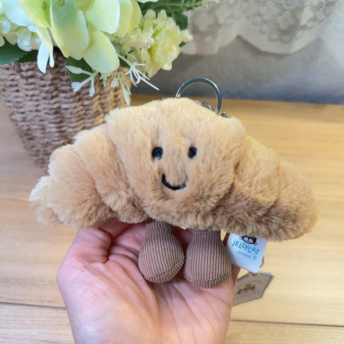 Jellycat Amuseables Croissant Plush Charm Bag Keychain Cute