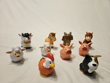 Set of 10 Fisher Price Little People Farm Animals Horse Pig Cow Hen Dog Sheep