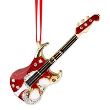 Guitar Ornaments for Christmas Tree - Metal A-red