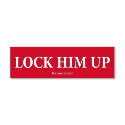CafePress Lock Him Up Car Magnet 10 X 3 Car Magnet (174679745)