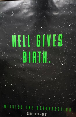 40x60'' BUS SHELTER POSTER ~ Alien Resurrection 1997 Hell Gives Birth 28/11/97 ~