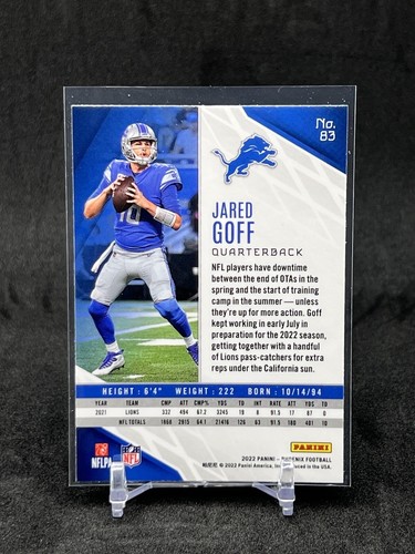 2022 Panini Phoenix JARED GOFF #83 SILVER HOLO BASE DETROIT LIONS - Bild 2 von 2