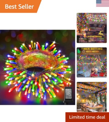 Energy Efficient LED String Lights - 60FT Waterproof with Timer & Memory Feature