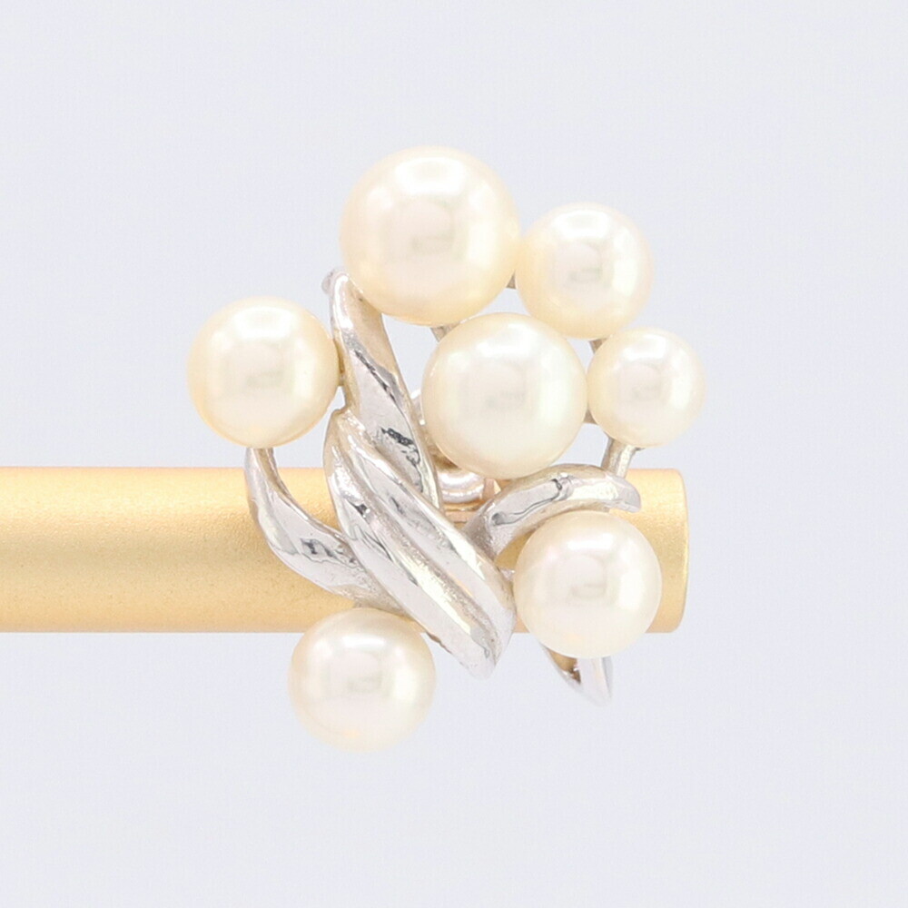 MIKIMOTO Single Earring 7P Pearl K14 WG Used Pearl Jewelry Gemstone Accessory