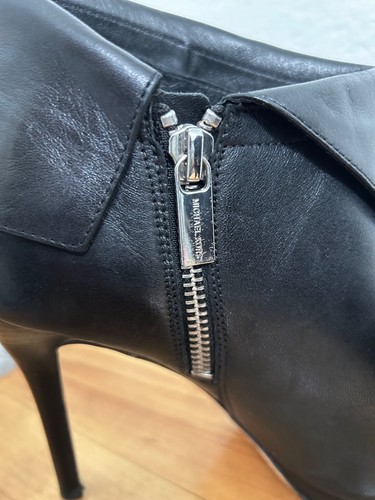 Michael Kors KENDRA Black Leather Peep Toe Ankle Boots Booties Heels Size 8 NICE - Picture 9 of 15
