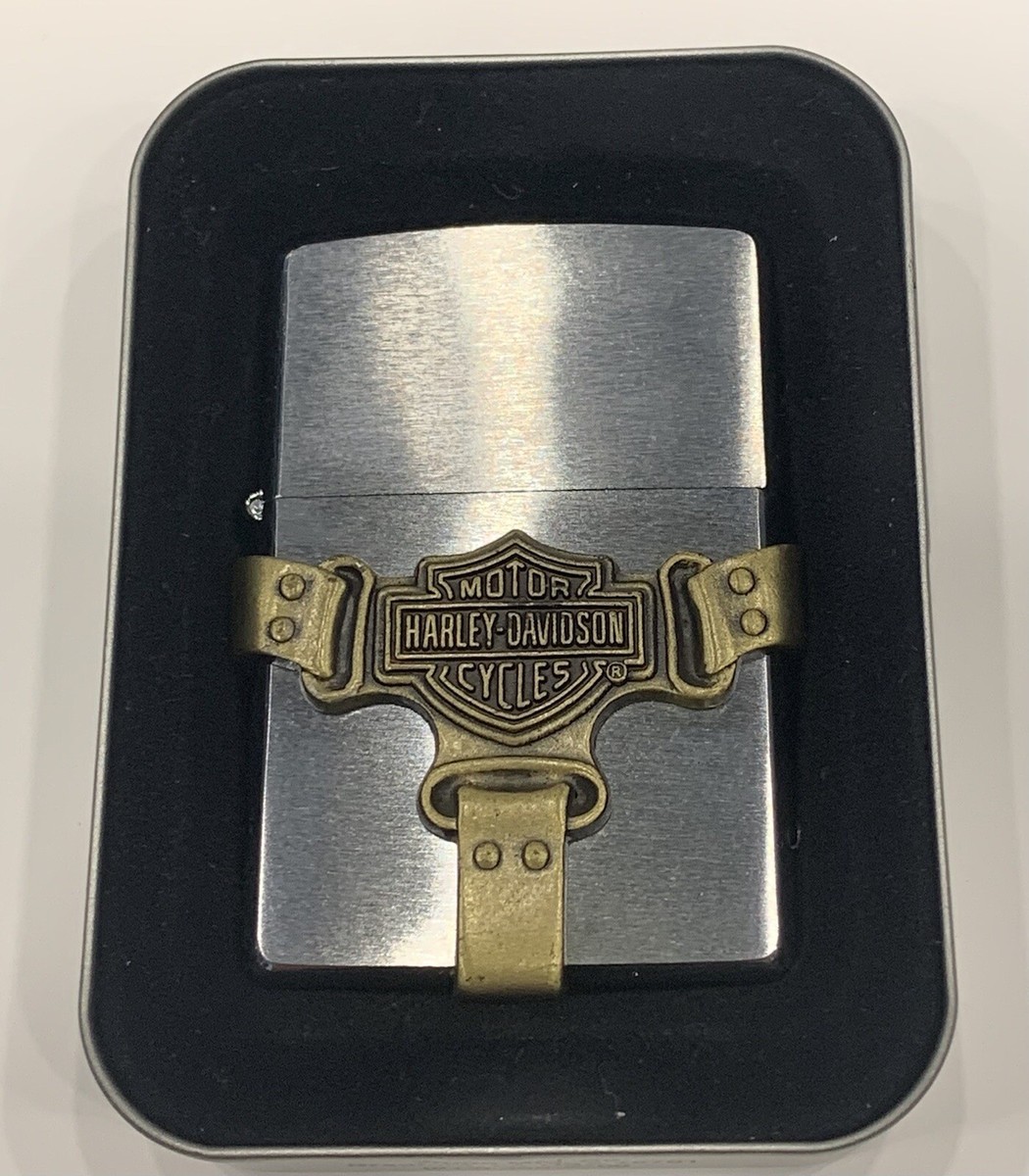 Zippo lighter Harley Davidson Bootstrap - Chrome brushed