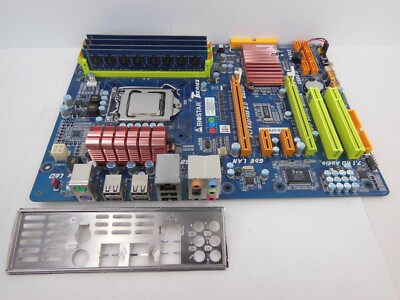 Biostar T5XE CFX-SLI LGA1156 Mobo + i5-750 3.2GHz CPU + 16GB DDR3 Combo Tested