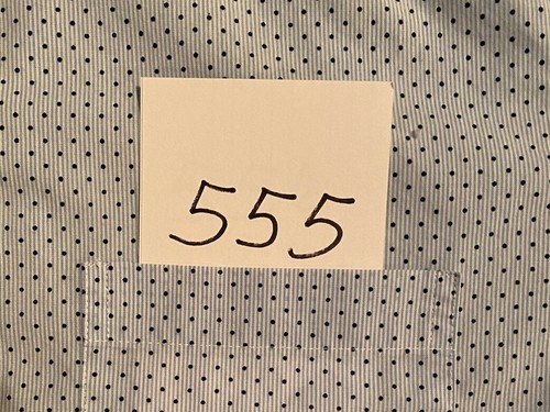 #555 Stafford Travel Small Fitted Long Sleeve 16 1/2 (34-35) Shirt Sm Black Dots - Picture 8 of 8
