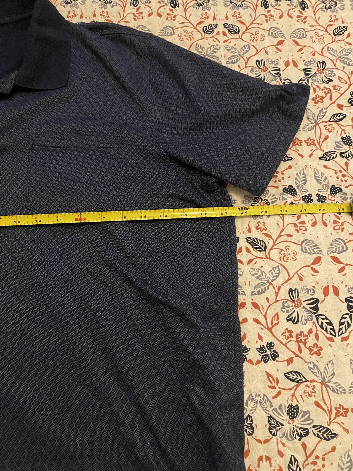 Size XL/XG (4648) RN52469 Blue/Navy SS Pattern Polo Men's