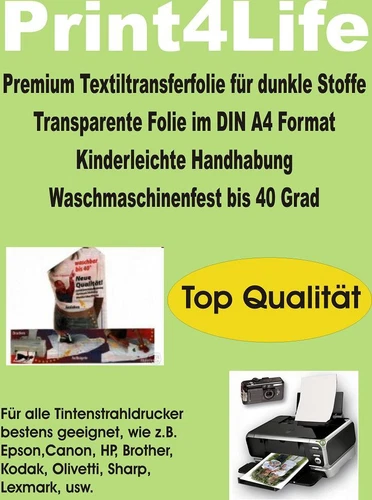 Bügelfolie 16 T-Shirt Transferfolien f bunte Textilien A4 Inkjet its Your Design