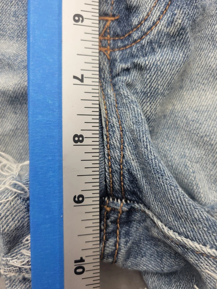 BDG Women Shorts 2 Blue Mid Rise Cut-Off Jean 3 in Ripped Raw Hem - Image 4 of 4