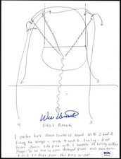 Wes Unseld SIGNED HAND DRAWN PLAY Washington Bullets HOF PSA/DNA AUTOGRAPHED