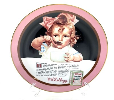 Kellogg s Nostalgia Collection Plate 1988 Girl With The Pink Bow Series #1