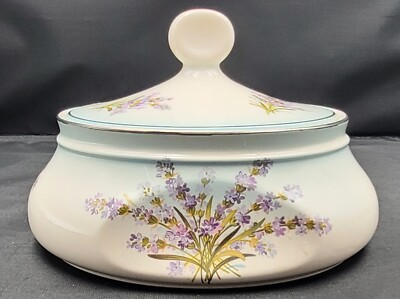 Vintage Palissy Deckel Keramik Schmuckstück / Schminktischtopf 16 cm