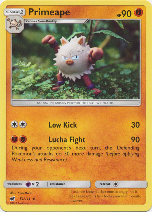 Pokemon Primeape - 51/111 - Rare NM-Mint Crimson Invasion