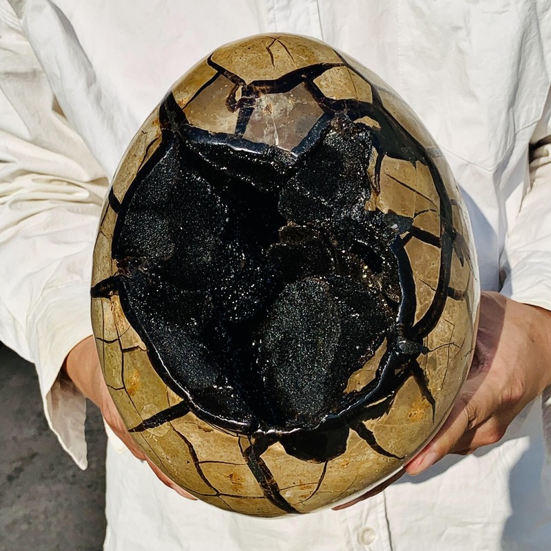 15.4LB Natural Turtle Back Stone Dragon Crystal Cave Crack Gem Healing