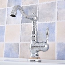 Chrome Brass Swivel Bathroom Single Hole Sink Faucet Mixer Taps Deck Mounted