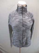 Columbia Size M Women Gray Full Zip Stand Collar Pocket Knitted Track Jacket 648