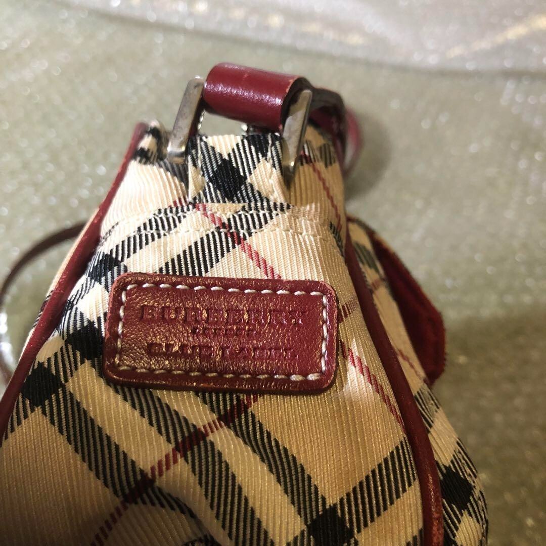 BURBERRY BLUE LABEL Nova Check Shoulder Cross Bag Nylon Leather