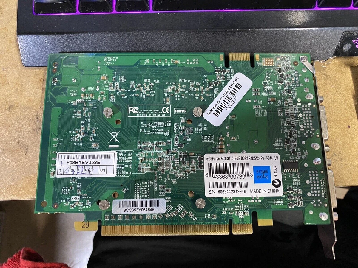 EVGA NVIDIA GeForce 9400 GT (512P3N944LR) 512 MB DDR2 SDRAM PCI  