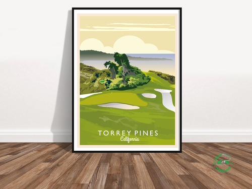 Stampa golf Torrey Pines California - poster da viaggio - PGA - decorazione golf - regalo per papà - Foto 2 di 8