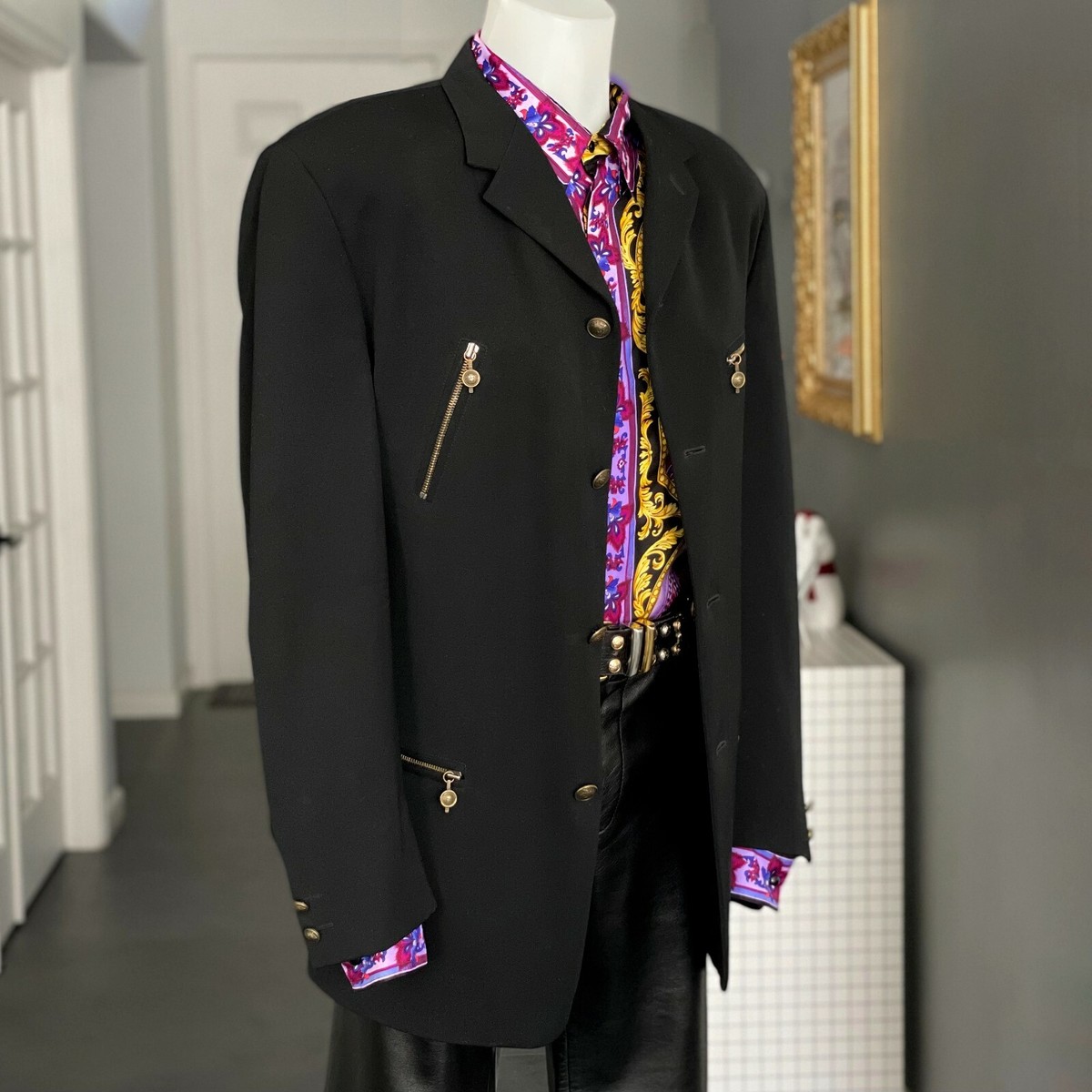 GIANNI VERSACE ブルゾン GIANNI VERSACE silk bomber Mix-Barocco print size 52 from F