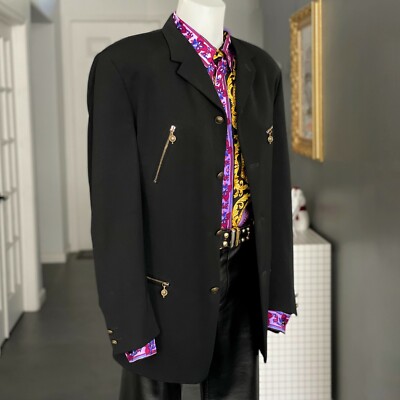 イタリア製 GIANNI VERSACE ツイード 4B ウール ジャケット s-l400.jpg