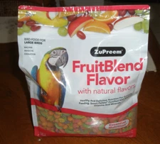 ZuPreem FruitBlend Flavor Bird Food for Macaws Amazons Cockatoos  LARGE