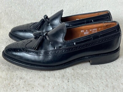 Allen Edmonds Manchester Black Leather Wingtip Tassel Loafers Mens Shoes 11.5‎ A Allen Edmonds Manchester Black Wingtip Loafer Tassel 8507  main image 2