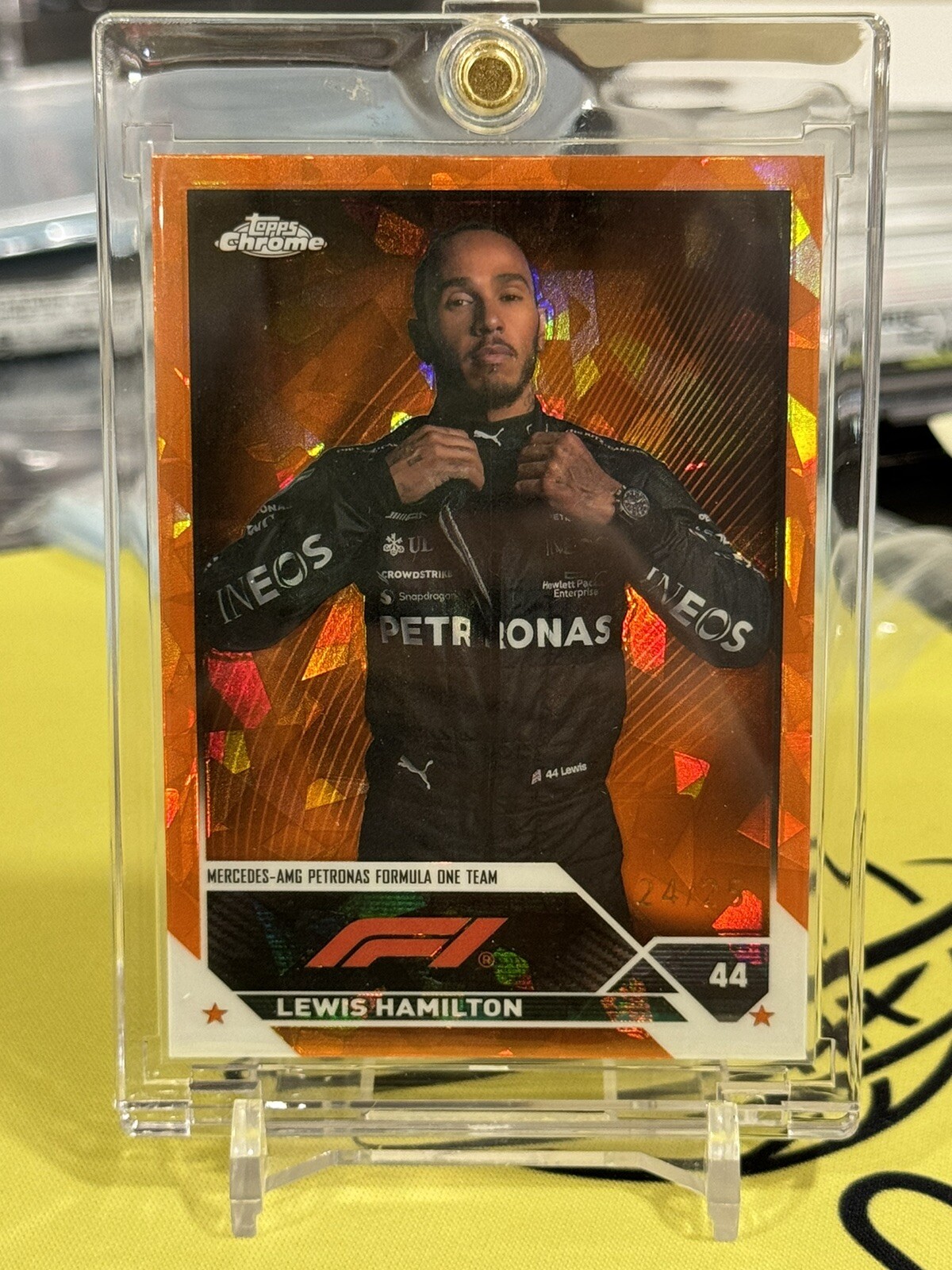2023 Topps Chrome Sapphire Formula 1 F1 Lewis Hamilton Orange /25 Portrait #21