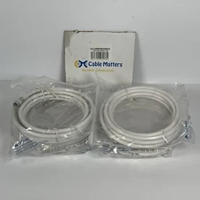 Cable Matters Coaxial Quad Shield 10 Foot 4 Pack White Cables