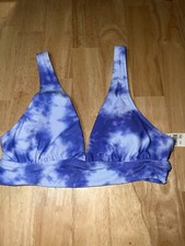 Small Aerie Blue Tie-Dye Crop Bikini Top BNWTS 34.95
