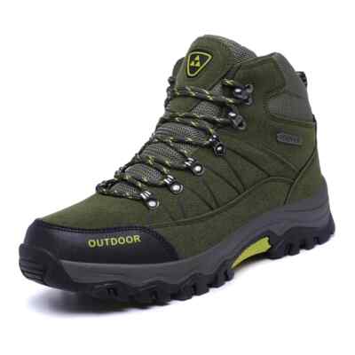 Men's Non-slip Hiking Shoes Waterproof Outdoor High Top Soft Trekking Sneakers