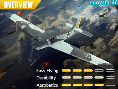 VOLANTEX FW190 Fighter 4CH RC Airplane 2.4GHz Remote 6-Axis Aerobatic Glider RTF