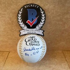 JACKIE BRANDT 59 GG SIGNED AUTO GOLD GLOVE BASEBALL BECKETT AUTHENTICATE