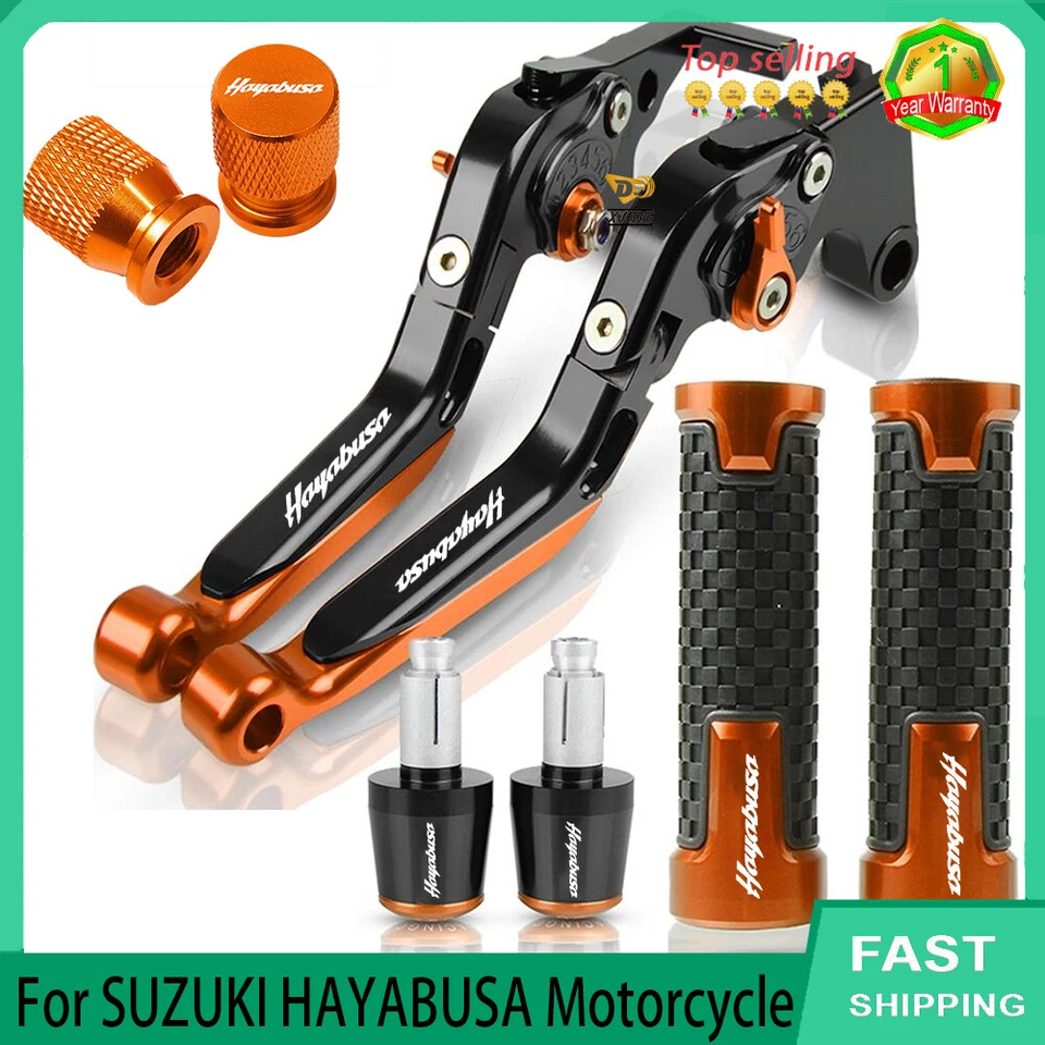 CNC For SUZUKI HAYABUSA 1999-2018 New Brake Clutch Levers Handlebar Grip plug Foto 4 de 4